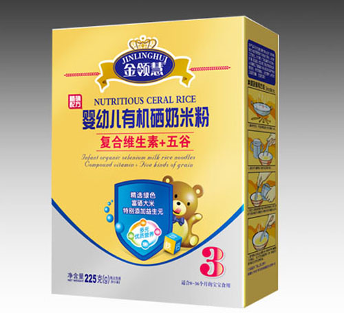 金領慧復合維生素+五谷嬰幼兒有機硒米粉3段盒裝
