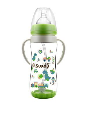  小太陽雙層抗摔玻璃奶瓶220ML