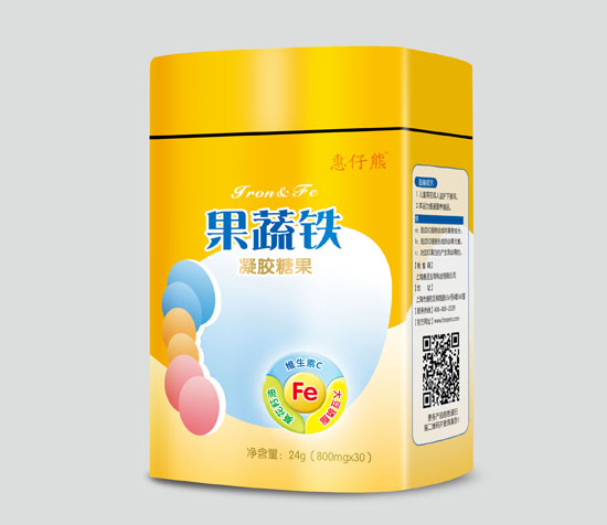 惠仔熊QS果蔬鐵膠丸30粒（鐵盒）