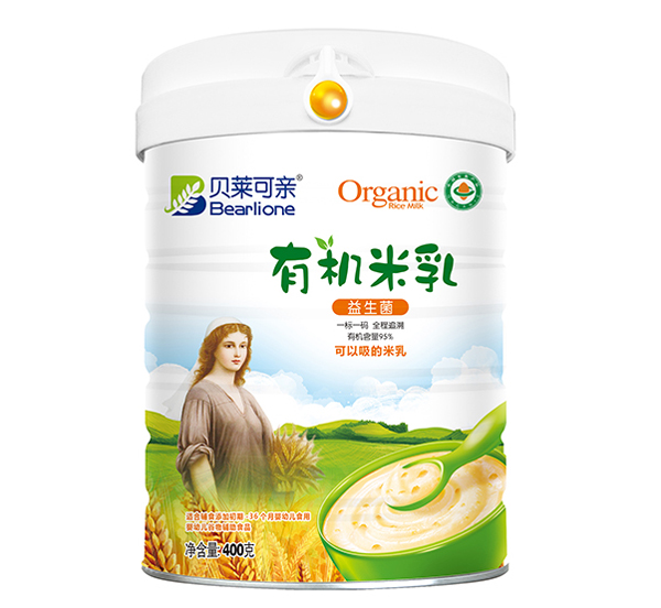    貝萊可親有機米乳-益生菌400克