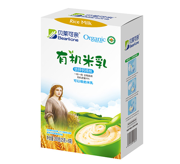   貝萊可親有機米乳-鐵鋅鈣核桃200克