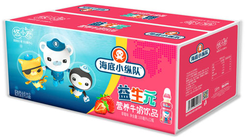   海底小縱隊益生元營養(yǎng)牛奶飲品（草莓味）箱裝