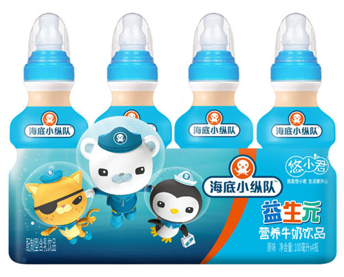    海底小縱隊益生元營養(yǎng)牛奶飲品（原味）4瓶