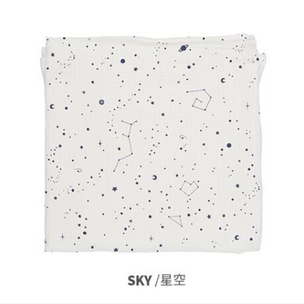  西班牙baby bites嬰兒Muslin多用途純棉襁褓包巾 星空