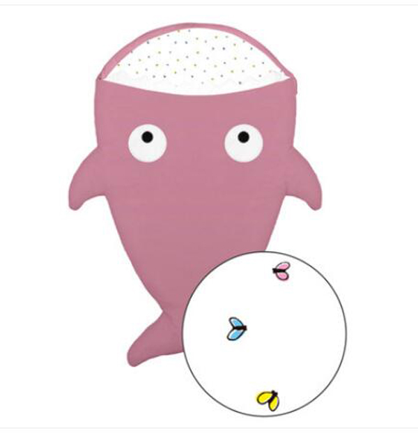  西班牙baby bites 鯊魚睡袋粉色