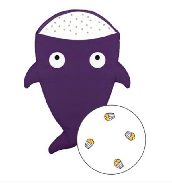  西班牙baby bites 鯊魚睡袋 紫色