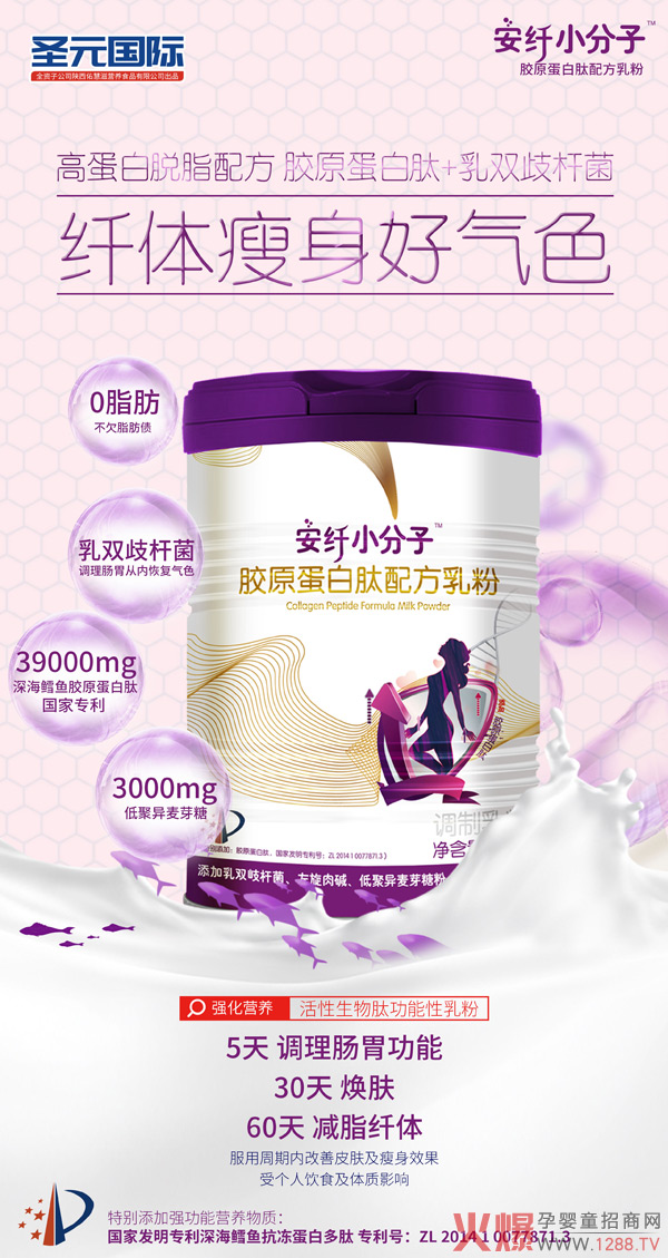 功能乳粉新趨勢！安纖小分子膠原蛋白肽配方乳粉，專利爆款，搶占市場紅利