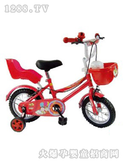 紅日童車紅色帶后座