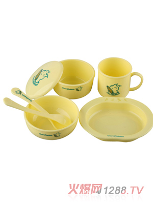 肯奈芘兔玉米材質(zhì)母嬰同用餐具7種