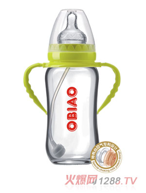 歐標(biāo)寬口徑抗摔玻璃奶瓶240ml
