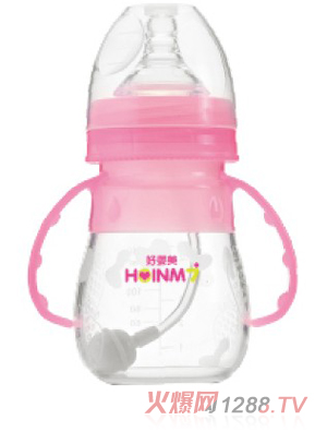 好嬰美寬口硅膠握把自動小奶瓶140ml