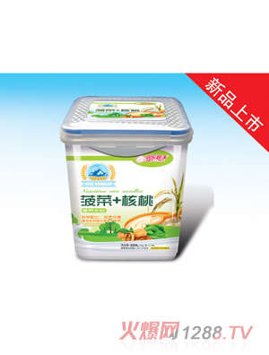 倍樂(lè)媽咪營(yíng)養(yǎng)米粉-菠菜核桃樂(lè)扣裝525克